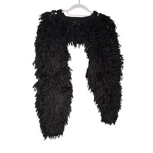 Pameo Pose shaggy black cropped sweater